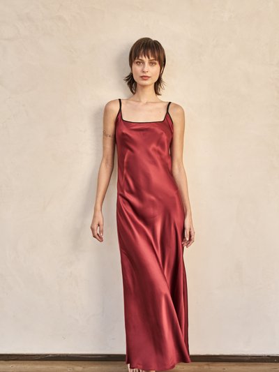 MIDHEAVEN DENIM The Joni Silk Dress in Meridian Red product