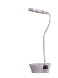 LED Task Light and Magnifier Table Lamp w/ Pincushion Base