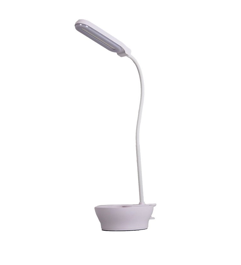 LED Task Light Table Lamp w/ Pincushion Base - White