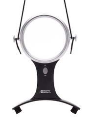 Lighted 4" Hands-Free Magnifier - Silver