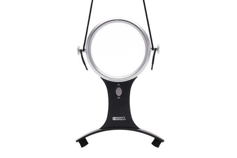 Lighted 4" Hands-Free Magnifier - Silver