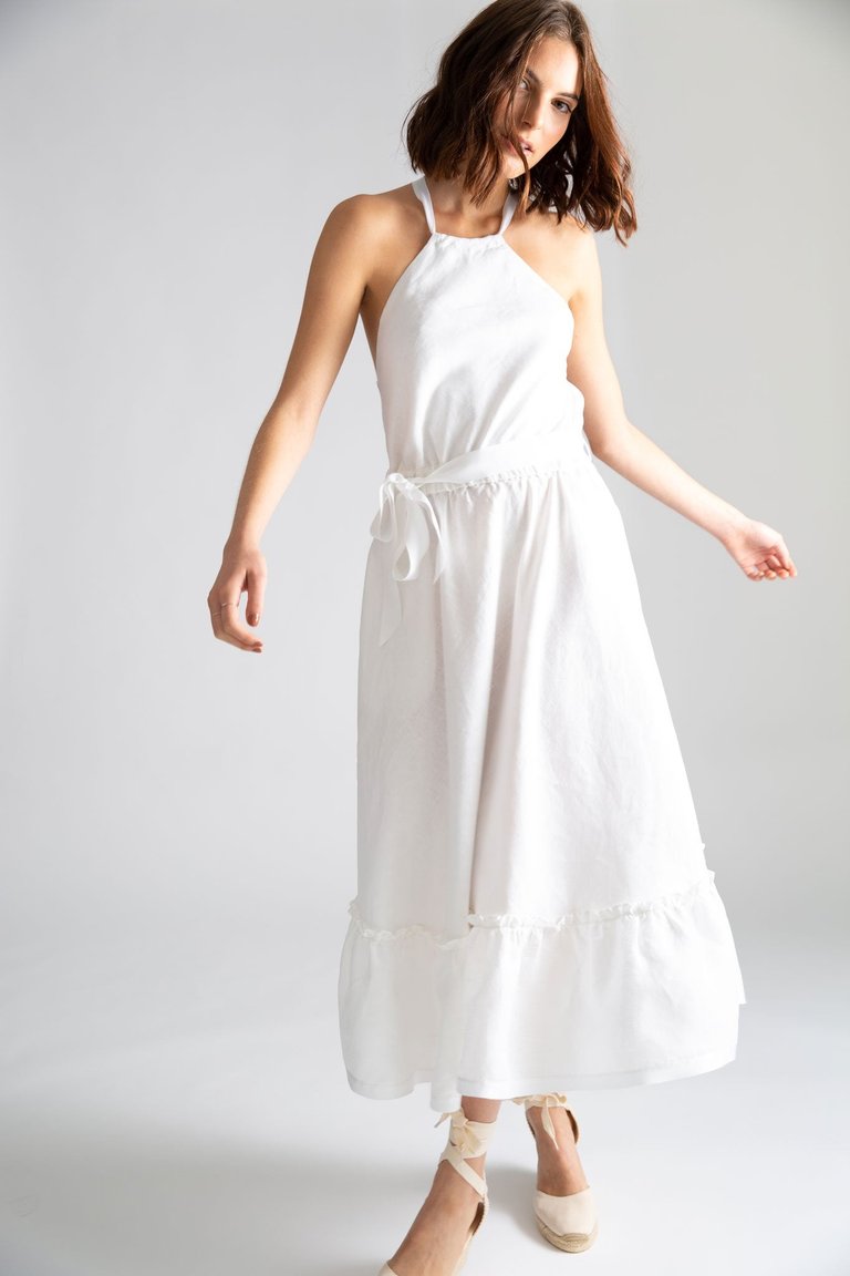 Amanda Open-Back Dress - Pure White