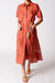 Berly Lotus Embroidery Dress - Rust