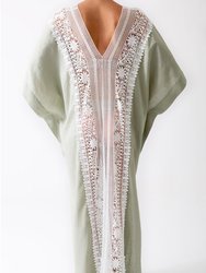 Brea Caftan with New Flower Lace in Sage