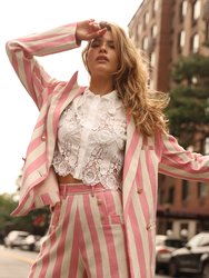Chiara Oversized Striped Cotton Blazer