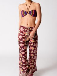 Fifi Cotton Silk Pant - Bordeaux