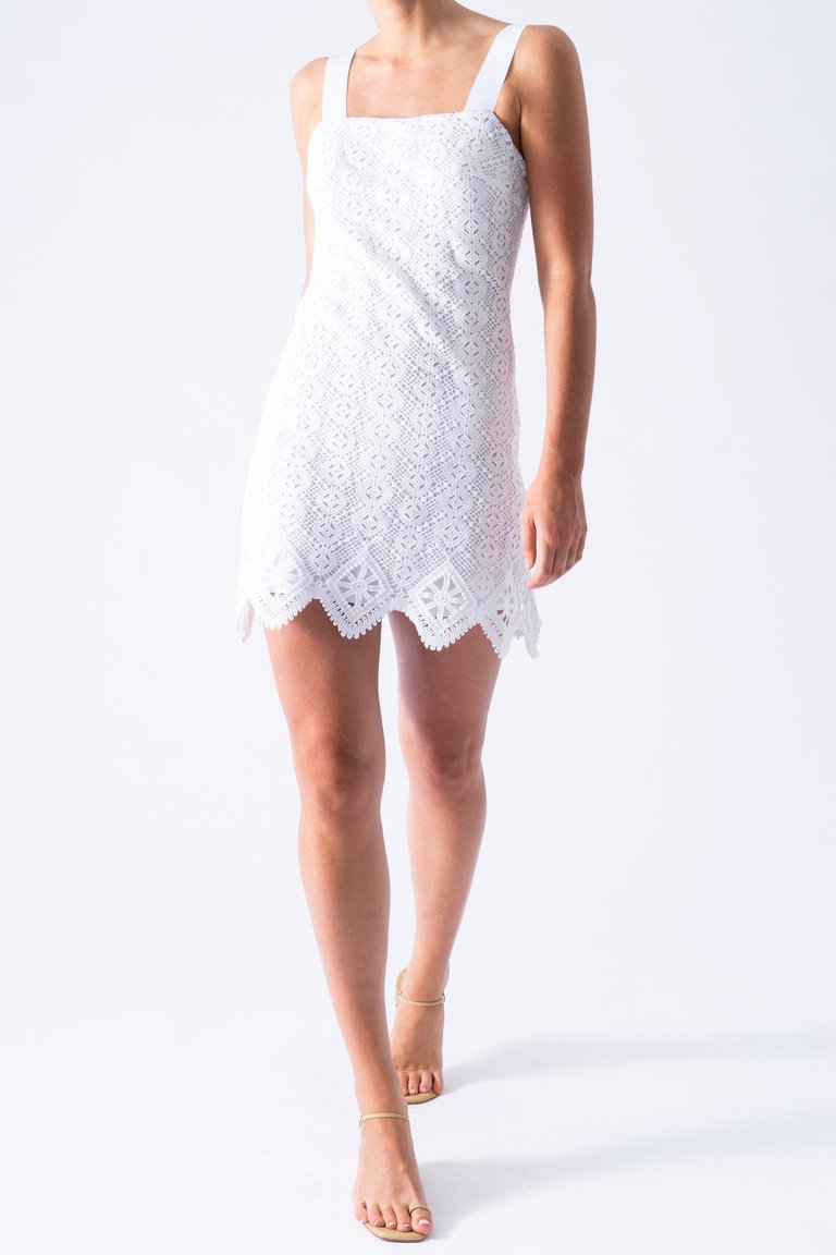 Kira Dress with Diamond Lace - Pure White