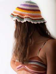 Knit Bucket Hat - Multi-Color Stripes