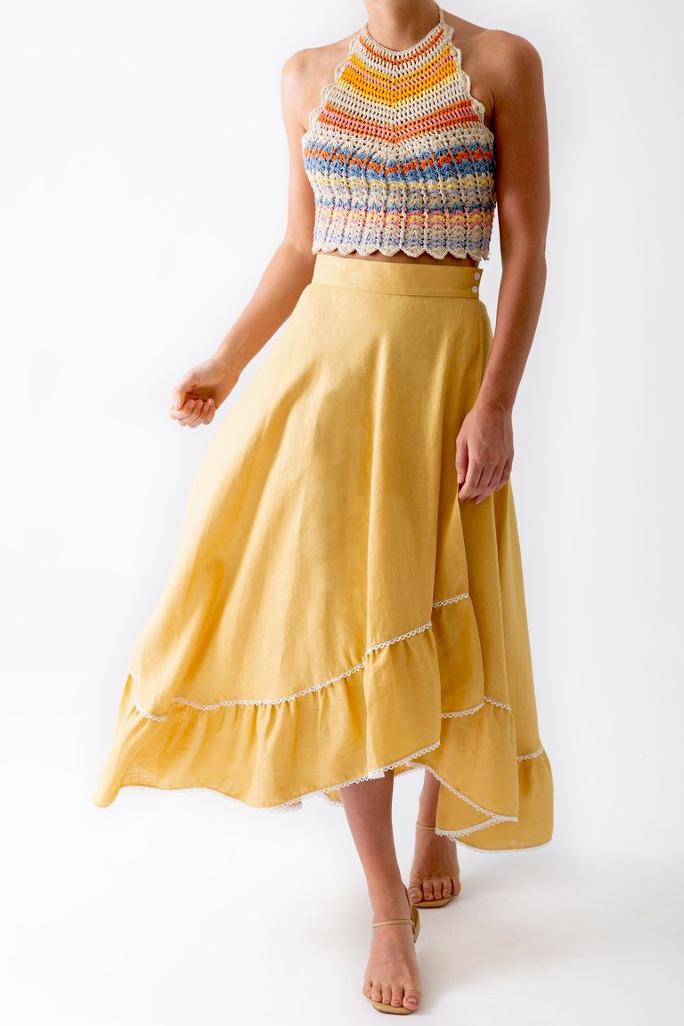 Marika Linen Skirt - Turmeric