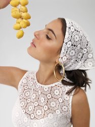 Martina Lace Headscarf - Pure White