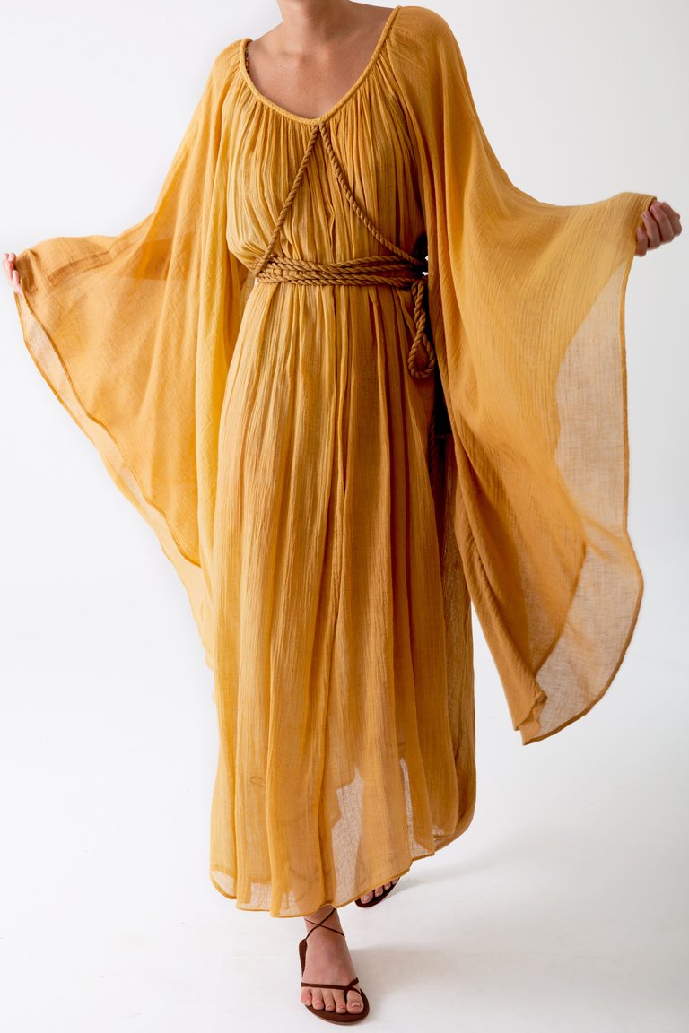 Nevaeh Tie-Dye Gauze Goddess Dress - Amber