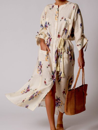 Miguelina Paisley Linen Bouquet Dress product