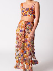 Pilar Hand Knit Maxi Skirt - Brown Multi