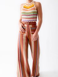 Rita Rust Stripes Pant - Rust stripes