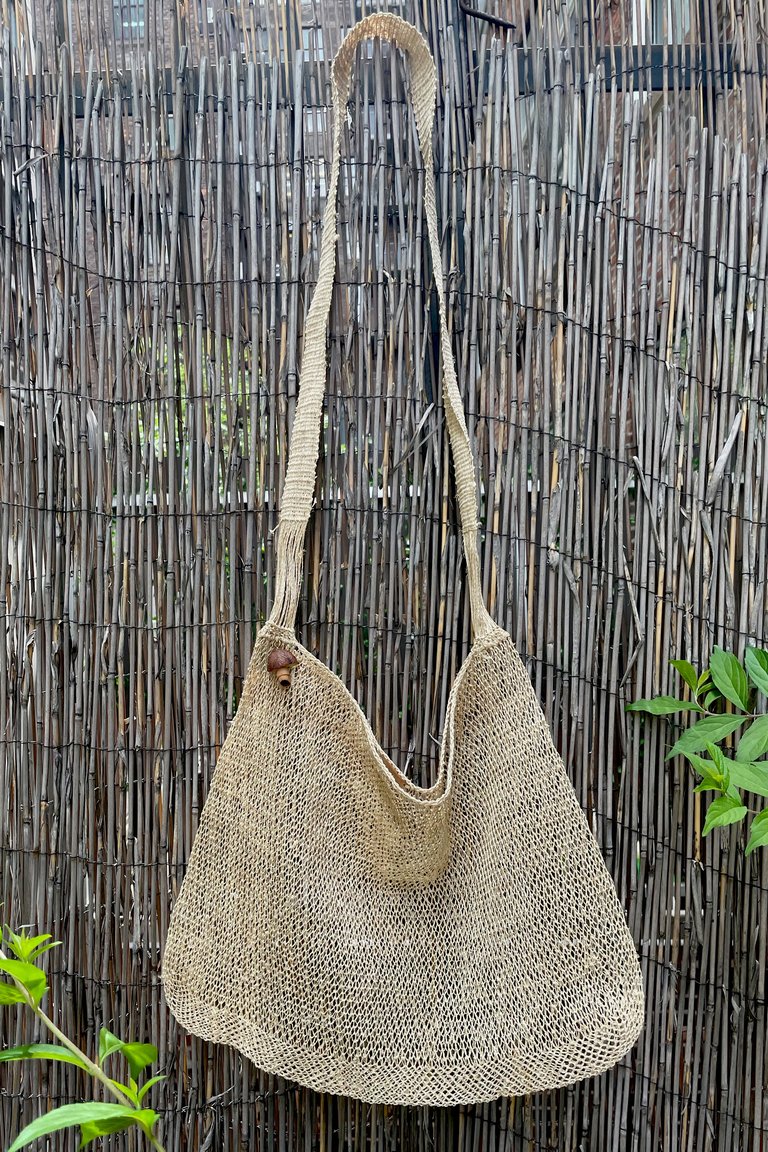 Sustainable Eartha Bag with Avocado Keychain - Natural - Natural