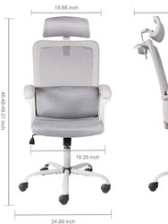 Milemont Office Chair, High Back Ergonomic Mesh Desk Office Chair with Padding Armrest and Adjustable Headrest