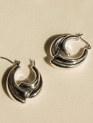 Silver Asymmetrical Hoops - Silver
