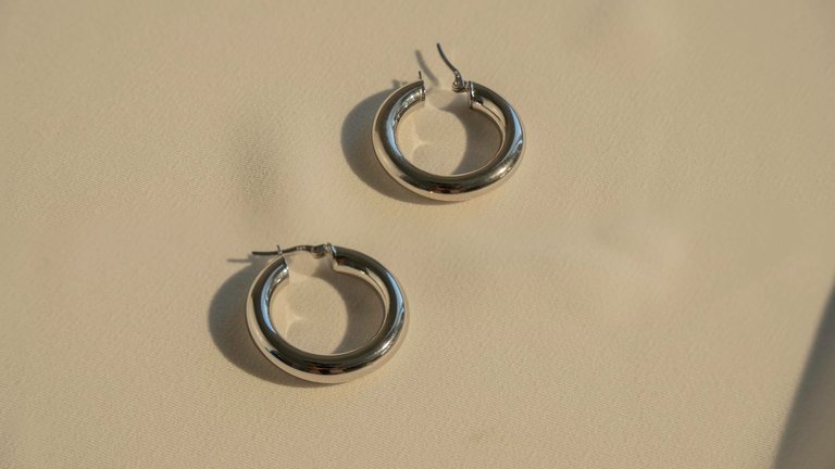 Silver Chunky Hoops - Silver