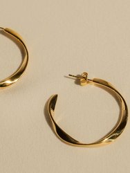 Skinny Wavy Hoops - gold