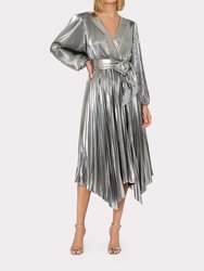 Liora Pleated Dress - Silver