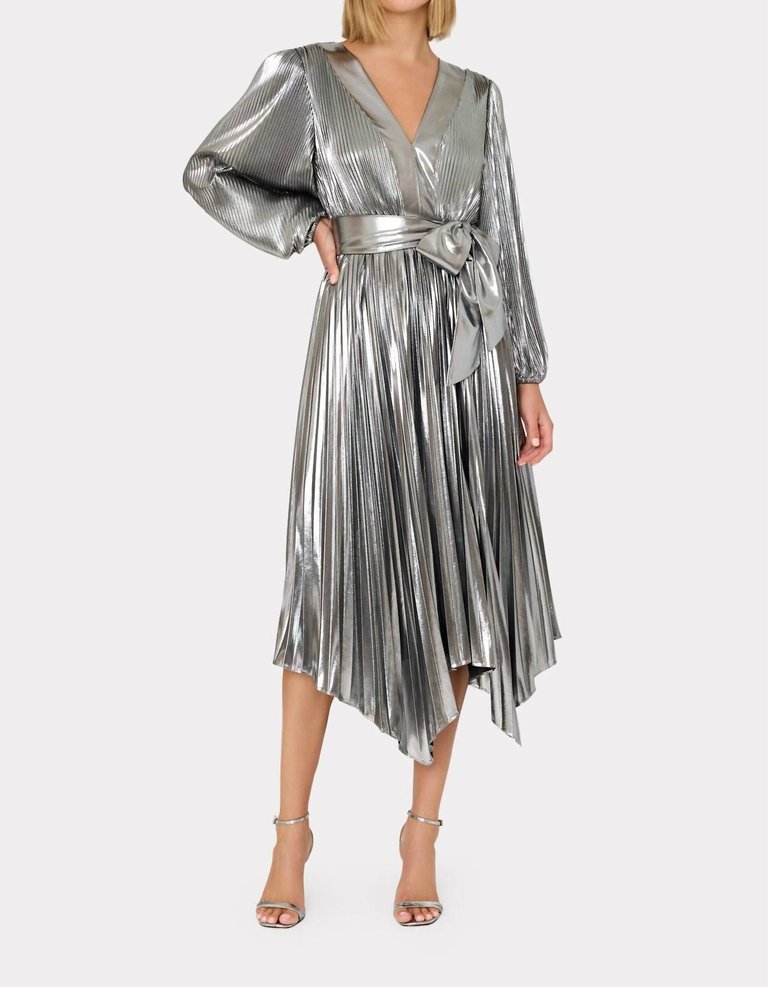 Liora Pleated Dress - Silver