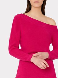 Off The Shoulder Sweater - Fuchsia