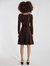 Textured Cheetah Flare Knit Dress