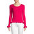 Women Wired Edge Pullover Knit Top - Raspberry