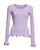 Women's Lavender Wired Edge Ribbed Knit Pullover Sweater - Lavender