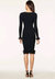 Women's Wired Edge Long Sleeve Ribbed Fitted Bodycon Dress