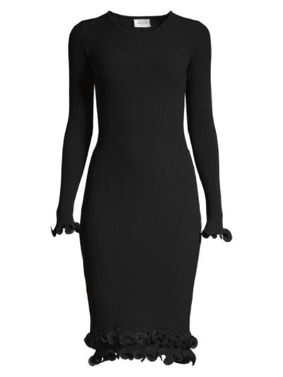 MILLY Women's Wired Edge Long Sleeve Ribbed Fitted Bodycon Dress product