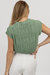 Cableknit Nora Crop Tank In Sage