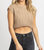 Cableknit Nora Crop Tank In Taupe