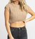 Cableknit Nora Crop Tank In Taupe