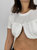 Crew Neck Cropped Underwire Tee In Ivory