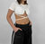 Crew Neck Cropped Underwire Tee In Ivory