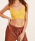 Cropped Ribbed Sweater Tank In Mustard - Mustard