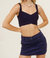 Cropped Ribbed Sweater Tank In Navy - Navy