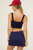 Cropped Ribbed Sweater Tank In Navy