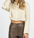 Cropped Silky Button Blouse In Champagne