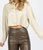 Cropped Silky Button Blouse In Champagne