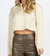 Cropped Silky Button Blouse In Champagne