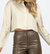 Cropped Silky Button Blouse In Champagne