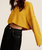 Long Sleeve Loose Crop Top In Mustard