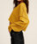 Long Sleeve Loose Crop Top In Mustard