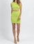 Nights Ribbed Mini Dress In Neon Apple