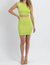 Nights Ribbed Mini Dress In Neon Apple