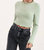 Ruffle Edge Ribbed Long Sleeve Crop Top In Sage