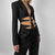 Tie Cut Out Structured Blazer Top In Black