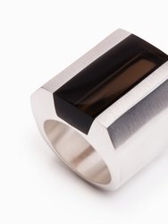 Deckard Ring - Silver/Smokey Quartz